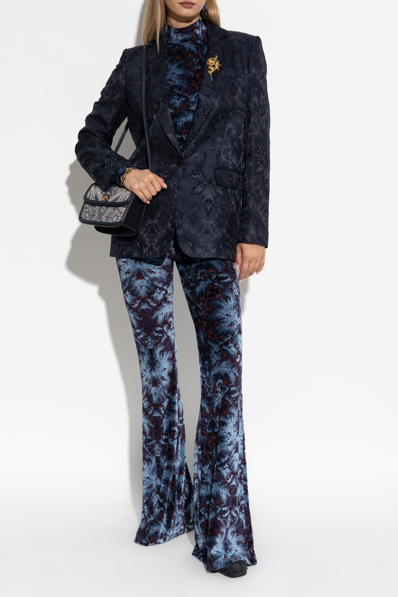 Navy blue Blazer with decorative pattern Etro - Vitkac AS